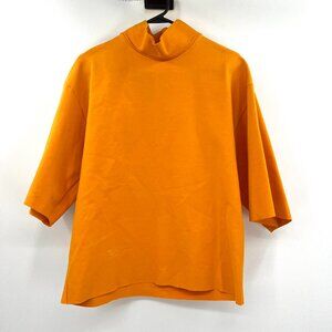 NWT Zara Orange Mock Neck Scuba Top Women's Large